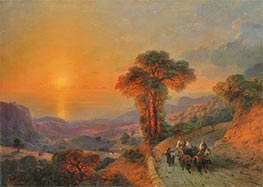 Sea View from the Crimean mountains, 1864 by Aivazovsky | Painting Reproduction