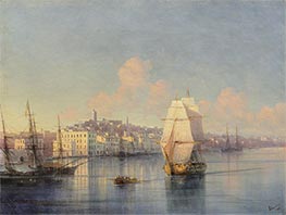 Seaside Town View, 1877 by Aivazovsky | Painting Reproduction