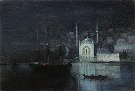 Constantinople at Night, 1886 by Aivazovsky | Painting Reproduction