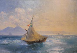 Landscape with Vesuvius, 1896 by Aivazovsky | Painting Reproduction