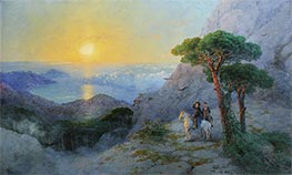 Pushkin on the Top of Ai-Petri at Sunrise, 1899 by Aivazovsky | Painting Reproduction