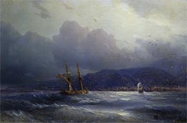 Trebizond from the Sea, 1856 by Aivazovsky | Painting Reproduction