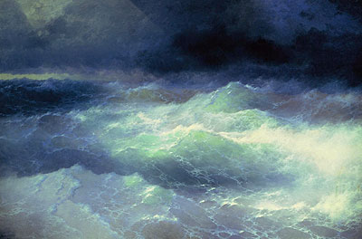 Among the Waves, 1898 | Aivazovsky | Gemälde Reproduktion