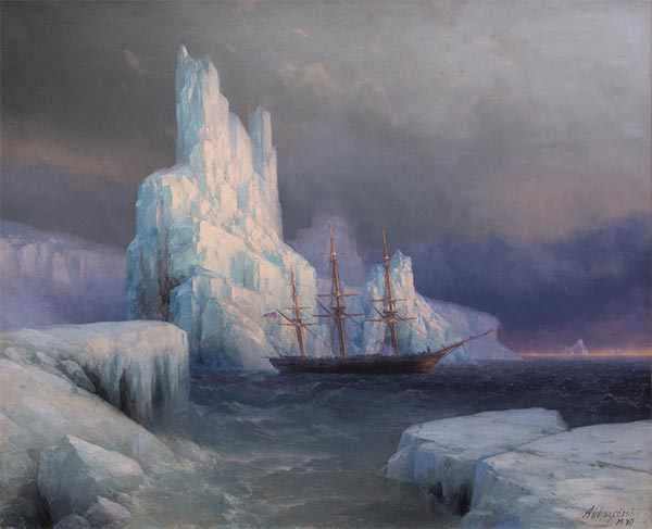 Ice Mountains in Antarctica, Icebergs, 1870 | Aivazovsky | Painting Reproduction
