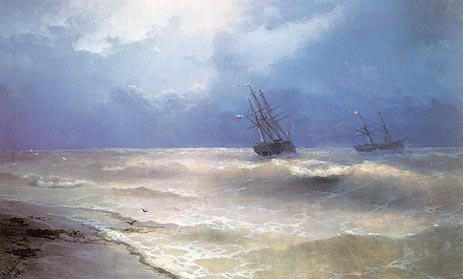 White-Caps on the Coast of the Crimea, 1892 | Aivazovsky | Painting Reproduction