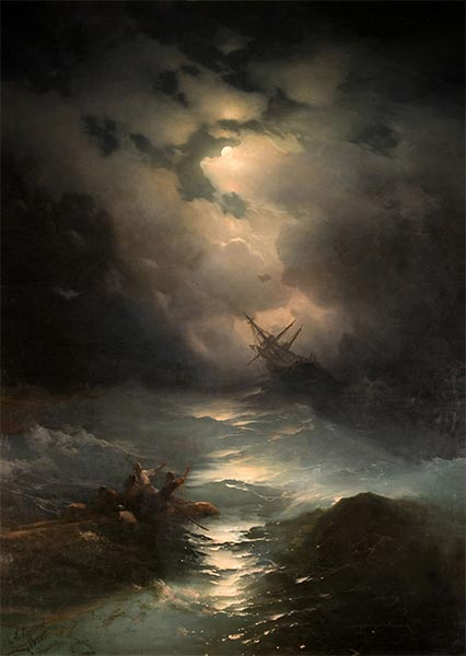 Sturm in der Nordsee, 1865 | Aivazovsky | Gemälde Reproduktion