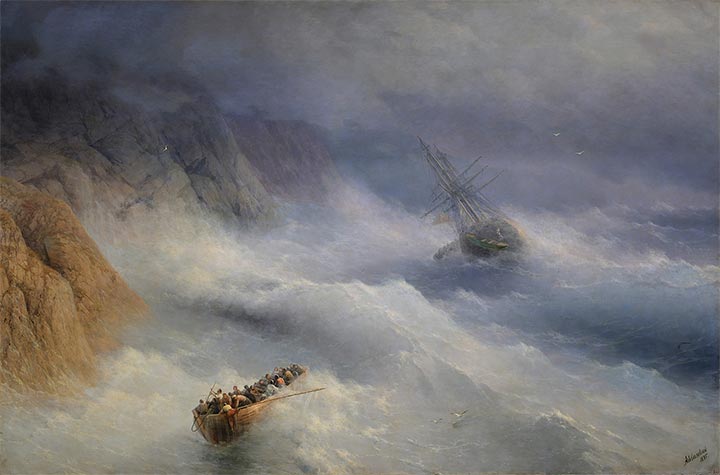 Sturm am Kap Aya, 1875 | Aivazovsky | Gemälde Reproduktion