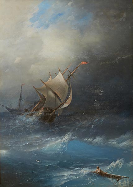 Sturm auf dem Nordpolarmeer, 1864 | Aivazovsky | Gemälde Reproduktion