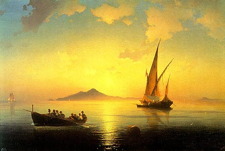 Die Bucht von Neapel, 1841 | Aivazovsky | Gemälde Reproduktion