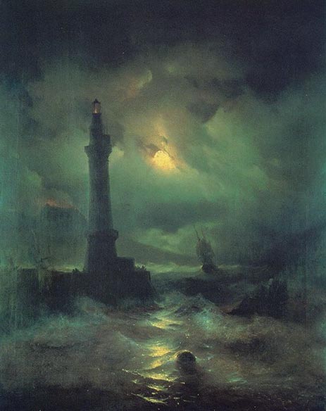 The Neapolitan Beacon, 1842 | Aivazovsky | Painting Reproduction