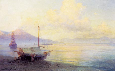 Der neapolitanische Golf am frühen Morgen, 1893 von Aivazovsky | Gemälde-Reproduktion