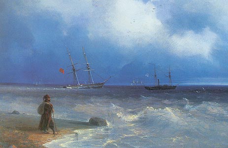 Seashore, 1840 | Aivazovsky | Painting Reproduction