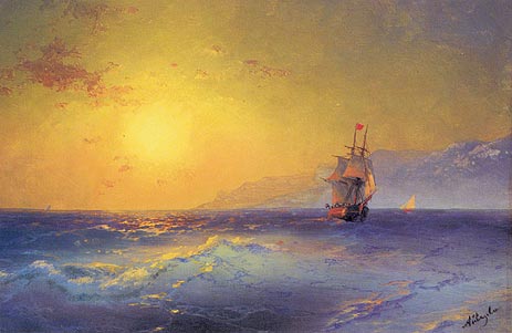 An der Krimküste, c.1890 von Aivazovsky | Gemälde-Reproduktion