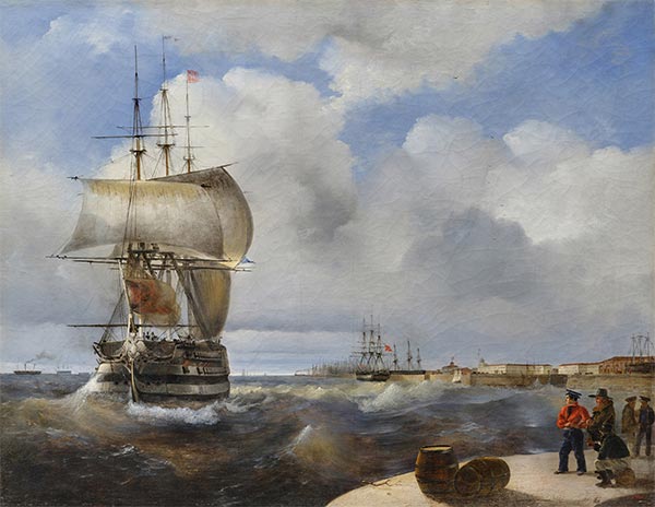 Großer Überfall in Kronstadt, 1836 von Aivazovsky | Gemälde-Reproduktion