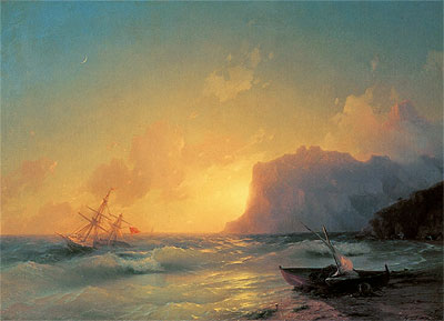 The Sea at Koktebel, 1853 | Aivazovsky | Painting Reproduction