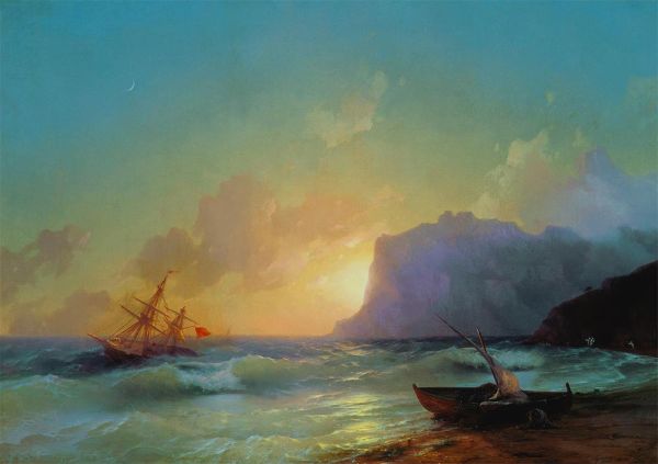 Das Meer bei Koktebel, 1853 von Aivazovsky | Gemälde-Reproduktion