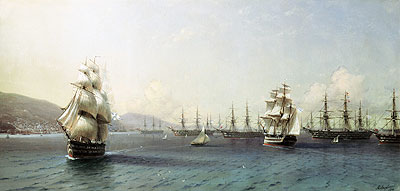 The Black Sea Fleet at Feodosia, 1890 | Aivazovsky | Painting Reproduction