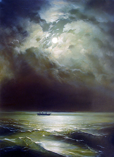 The Black Sea at Night, 1879 | Aivazovsky | Painting Reproduction