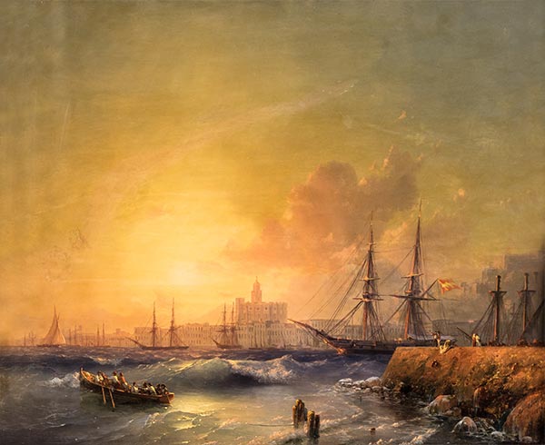 Malaga, Meereslandschaft, 1854 von Aivazovsky | Gemälde-Reproduktion