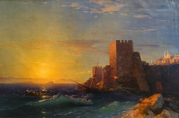 Towers on the Coast of the Bosphorus, 1859 | Aivazovsky | Painting Reproduction
