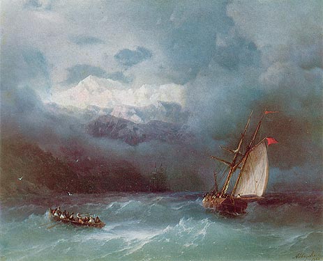 Stormy Sea, 1868 | Aivazovsky | Painting Reproduction