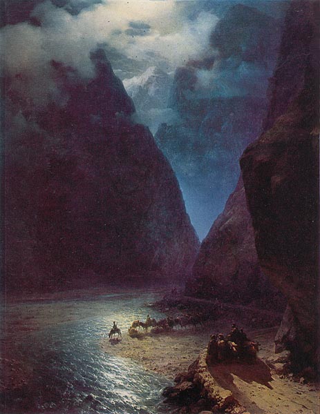 Daryal Gorge, 1862 | Aivazovsky | Painting Reproduction