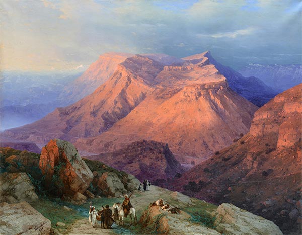 Aul Gunib in Dagestan, 1869 | Aivazovsky | Painting Reproduction