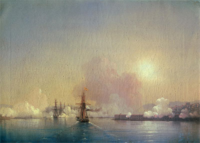 Ankunft in der Bucht von Sewastopol, 1852 von Aivazovsky | Gemälde-Reproduktion