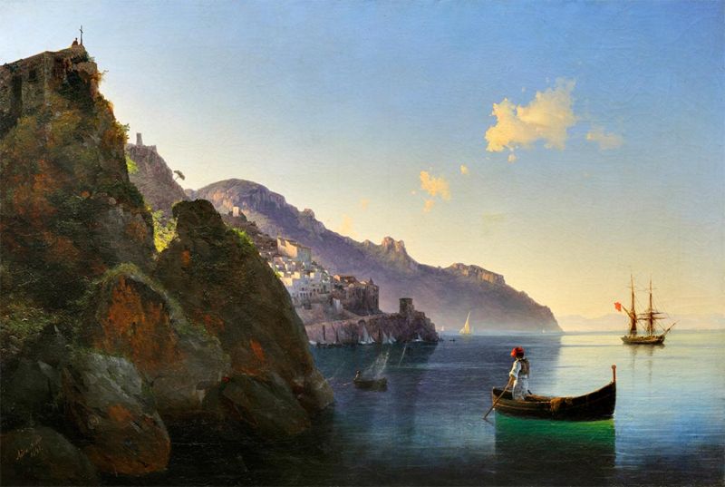 Die Küste bei Amalfi, 1841 von Aivazovsky | Gemälde-Reproduktion