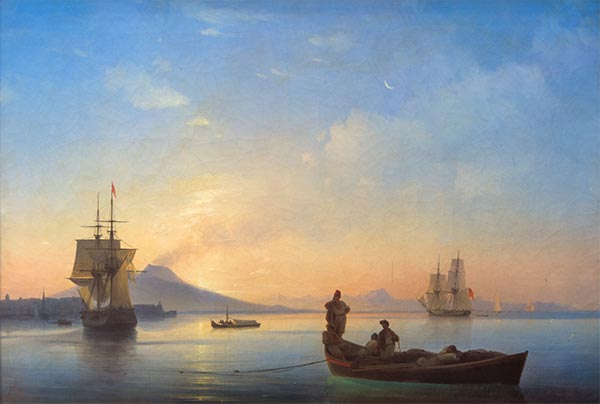 Golf von Neapel am Morgen, 1843 | Aivazovsky | Gemälde Reproduktion