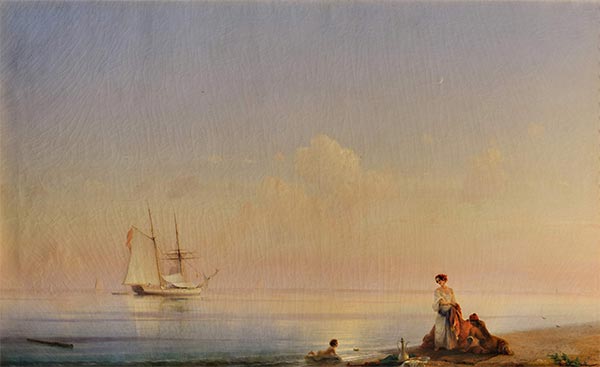 Meeresküste, ruhig, 1843 von Aivazovsky | Gemälde-Reproduktion