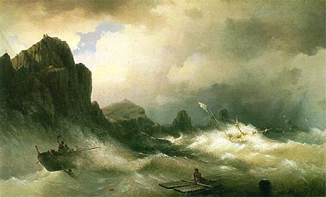 Shipwreck, 1843 | Aivazovsky | Painting Reproduction