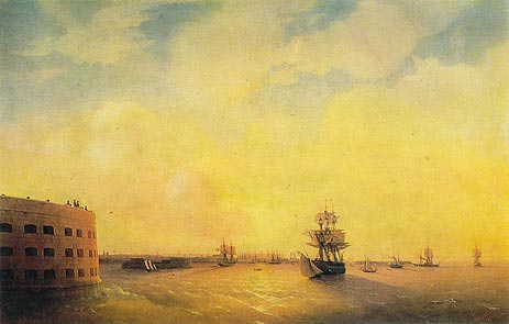 Kronstadt, das Menschikow-Fort, 1844 von Aivazovsky | Gemälde-Reproduktion