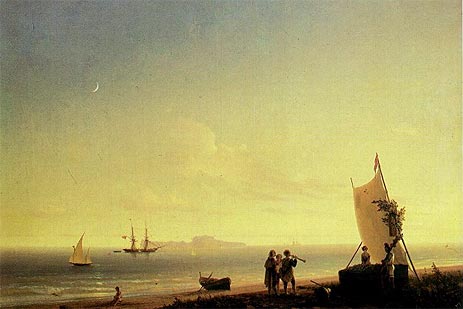 Ansicht von Capri, 1845 von Aivazovsky | Gemälde-Reproduktion