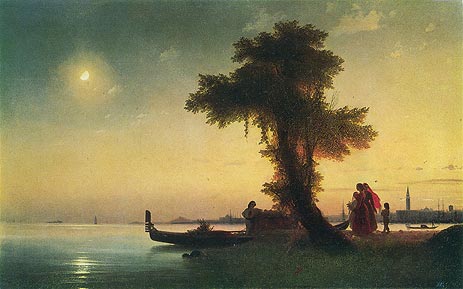 View of a Bay near Venice, c.1842 | Aivazovsky | Painting Reproduction