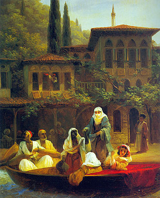 Bootsfahrt bei Kumkapi in Konstantinopel, 1846 von Aivazovsky | Gemälde-Reproduktion