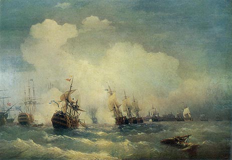 Die Schlacht von Reval, 9. Mai 1790, 1846 von Aivazovsky | Gemälde-Reproduktion
