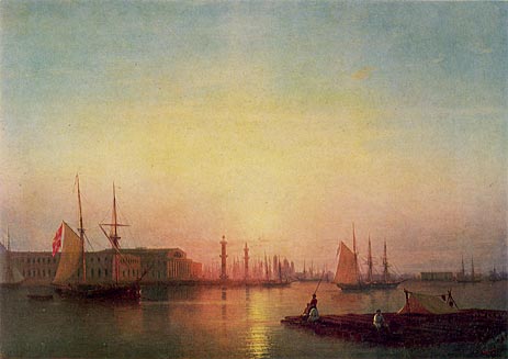Die St. Petersburger Börse, 1847 von Aivazovsky | Gemälde-Reproduktion