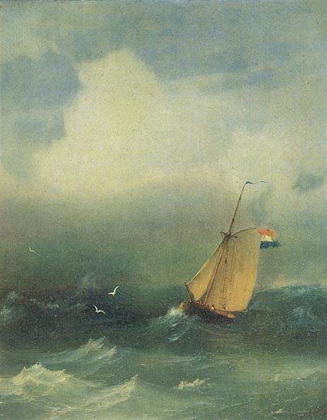 Sturm auf dem Meer, 1847 von Aivazovsky | Gemälde-Reproduktion