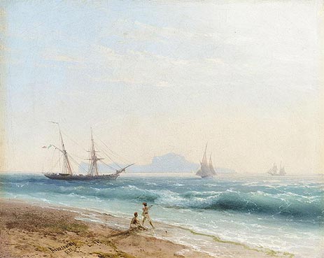 View of Ischia, 1872 | Aivazovsky | Painting Reproduction