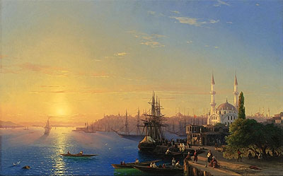 View of Constantinople and the Bosphorus, 1856 | Aivazovsky | Painting Reproduction