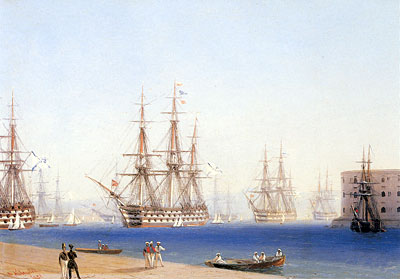 Die Schwarzmeerflotte beim Einlaufen in den Hafen von Sewastopol | Aivazovsky | Gemälde Reproduktion