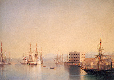 The Entrance to the Harbour at Sevastopol, 1852 | Aivazovsky | Painting Reproduction
