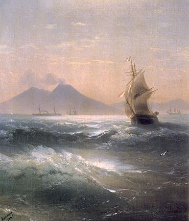 Italian Shipping off Vesuvius, 1879 | Aivazovsky | Painting Reproduction