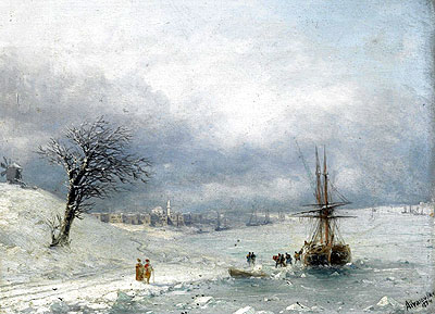 Winter Landscape, 1874 | Aivazovsky | Painting Reproduction