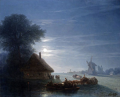 Ukrainian Landscape at Night | Aivazovsky | Painting Reproduction