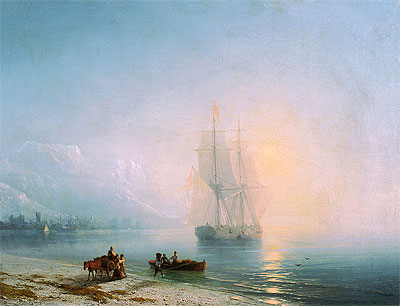 Ruhiges Meer, 1863 von Aivazovsky | Gemälde-Reproduktion