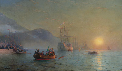 Columbus Sailing from Palos, 1892 | Aivazovsky | Painting Reproduction