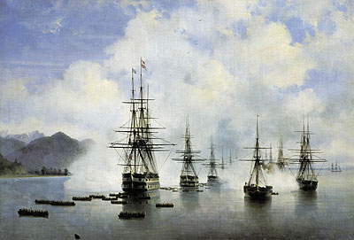 Die Landung Raevsky in Subashi, 1839 von Aivazovsky | Gemälde-Reproduktion
