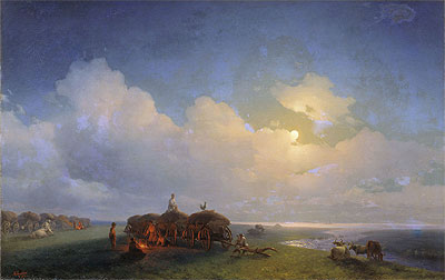 Chumaken bei der Rast, 1885 von Aivazovsky | Gemälde-Reproduktion
